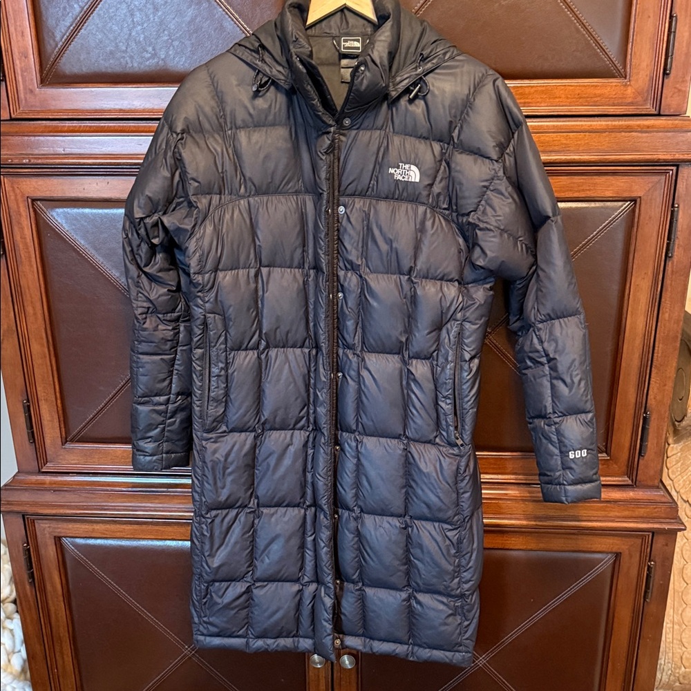 The North Face Long Black Hooded Puffer Jacket